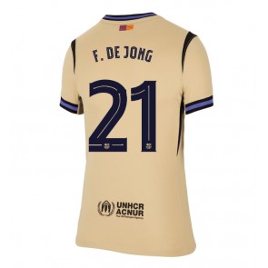 Lacne Ženy Futbalové dres Barcelona Frenkie de Jong #21 2025-26 Krátky Rukáv - Preč